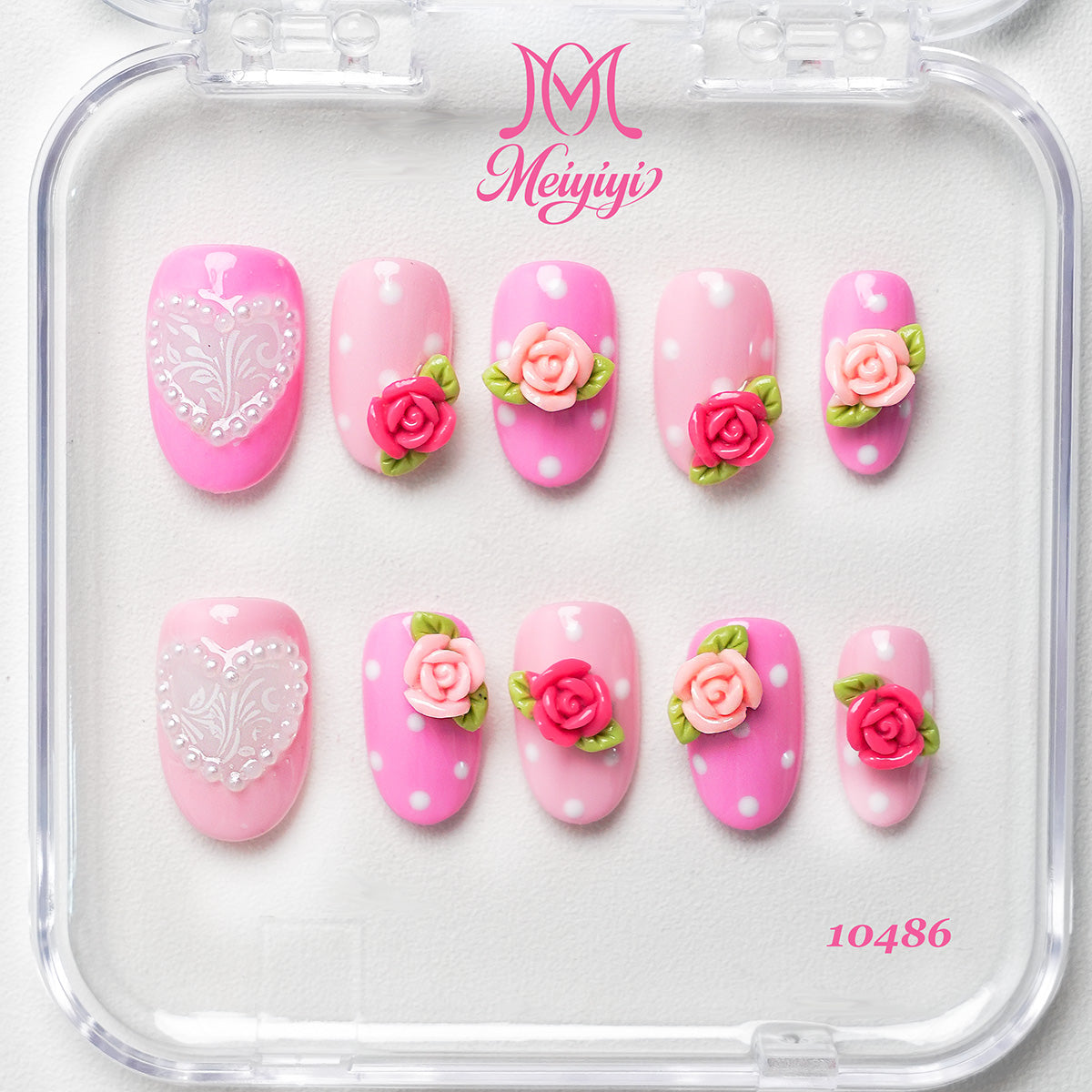 10486-MYY's designer original high-end design customized luxury hand-painted wearable nail art