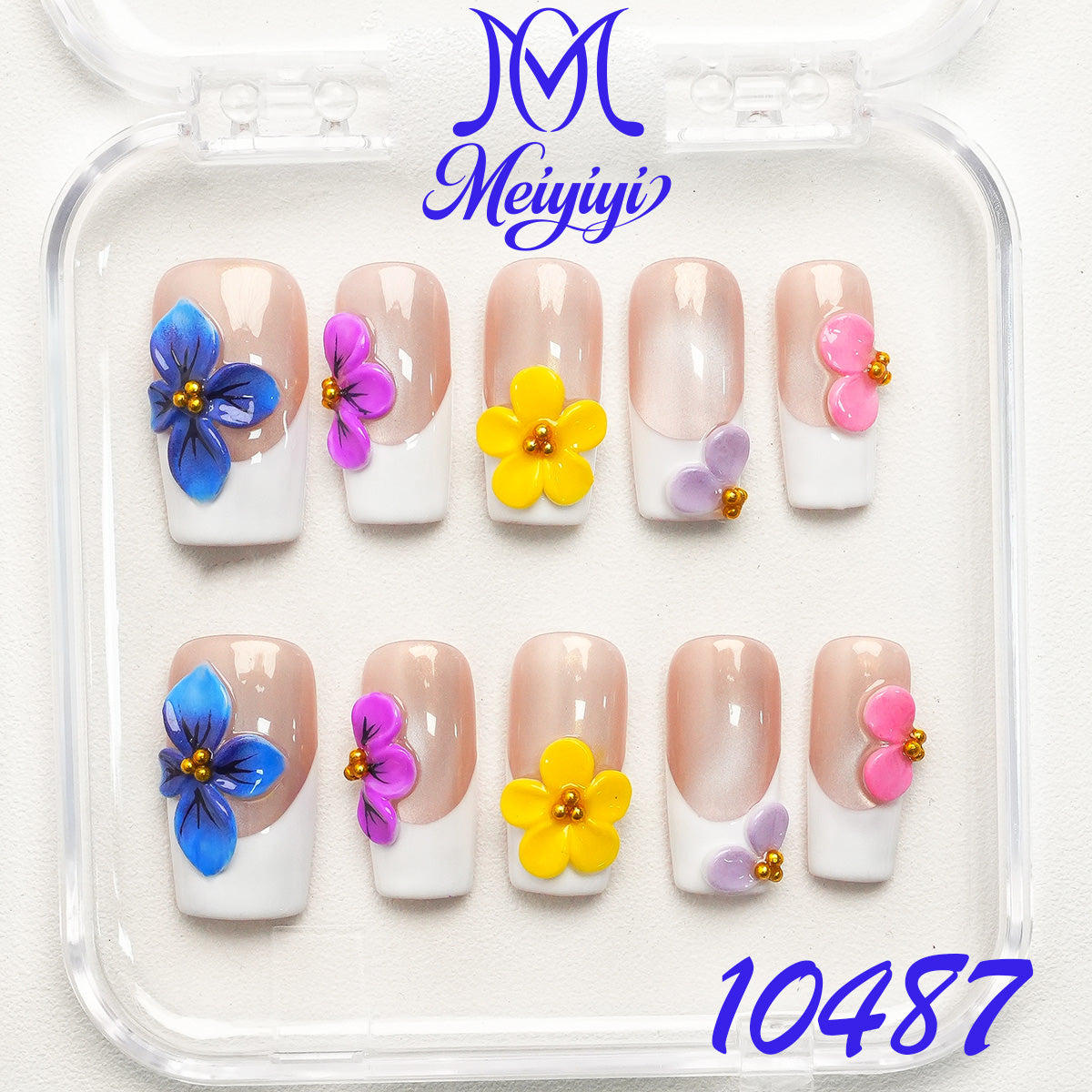 10487-MYY's designer original high-end design customized luxury hand-painted wearable nail art