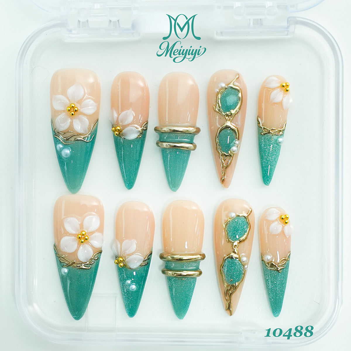 10488-MYY's designer original high-end design customized luxury hand-painted wearable nail art
