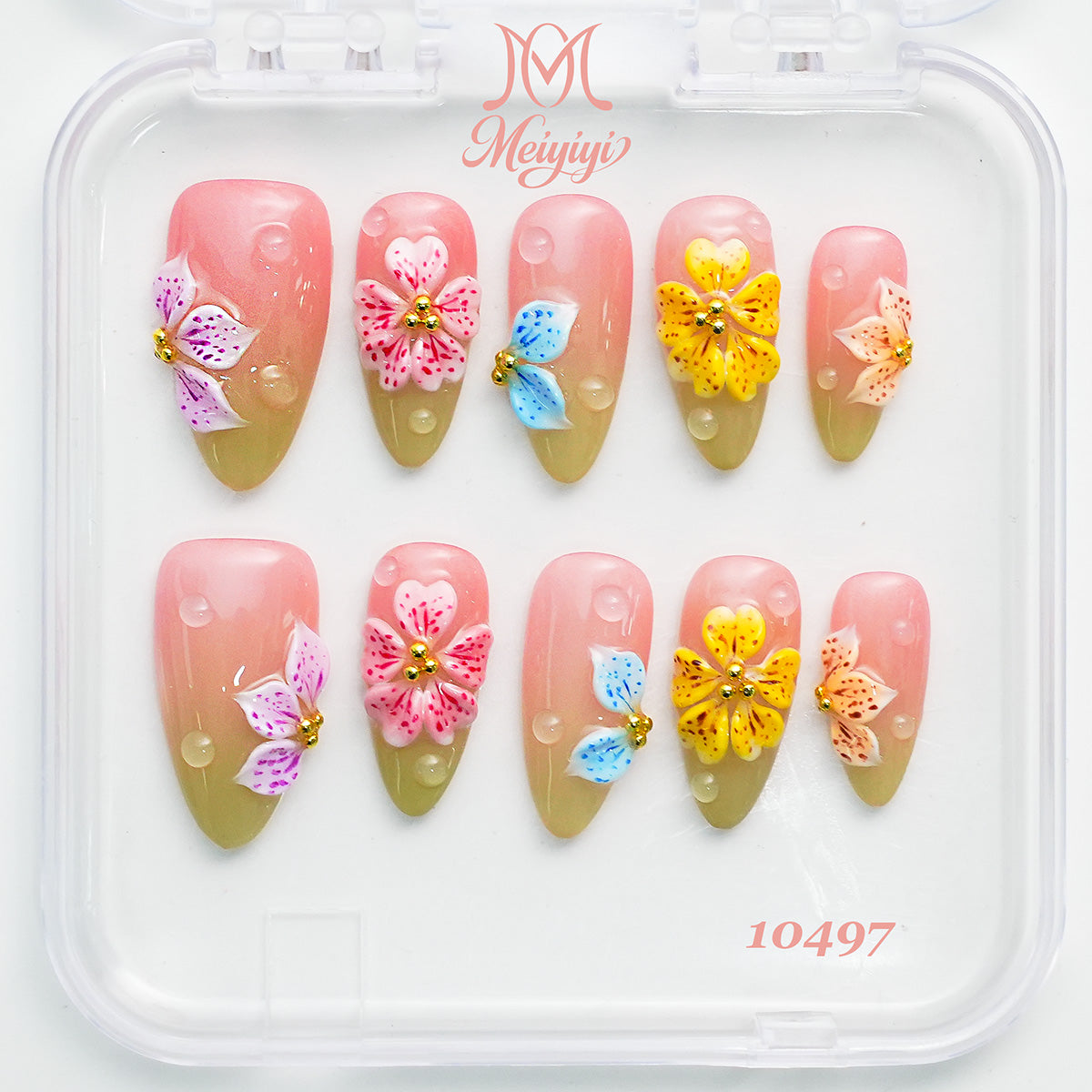 10497-MYY's designer original high-end design customized luxury hand-painted wearable nail art