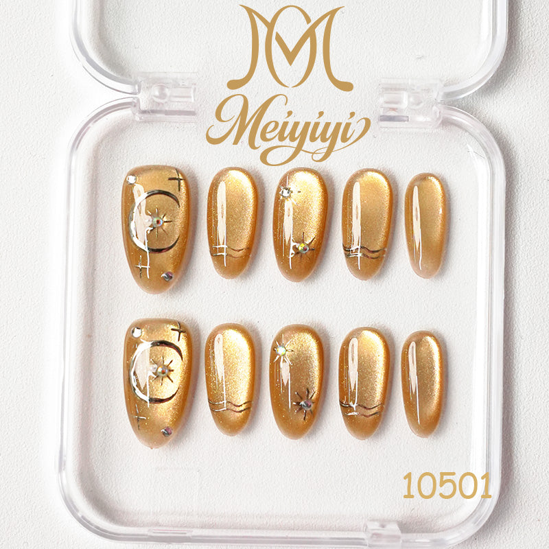 10501-MYY's designer original high-end design customized luxury hand-painted wearable nail art