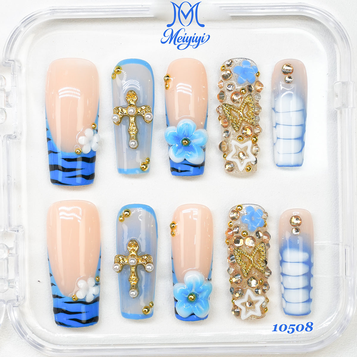 10508-MYY's designer original high-end design customized luxury hand-painted wearable nail art