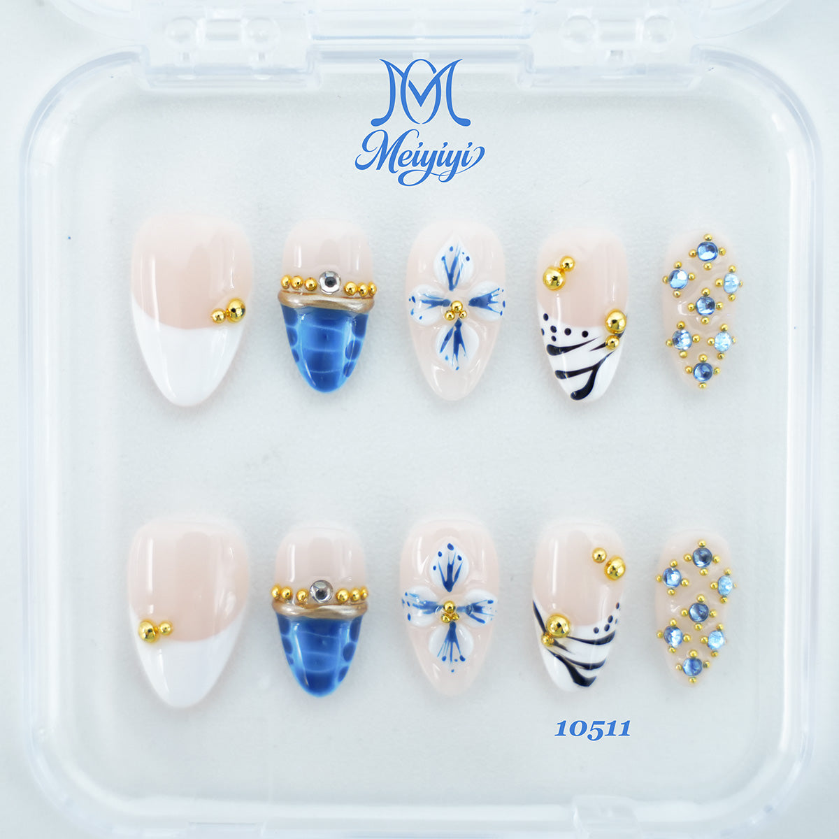 10511-MYY's designer original high-end design customized luxury hand-painted wearable nail art