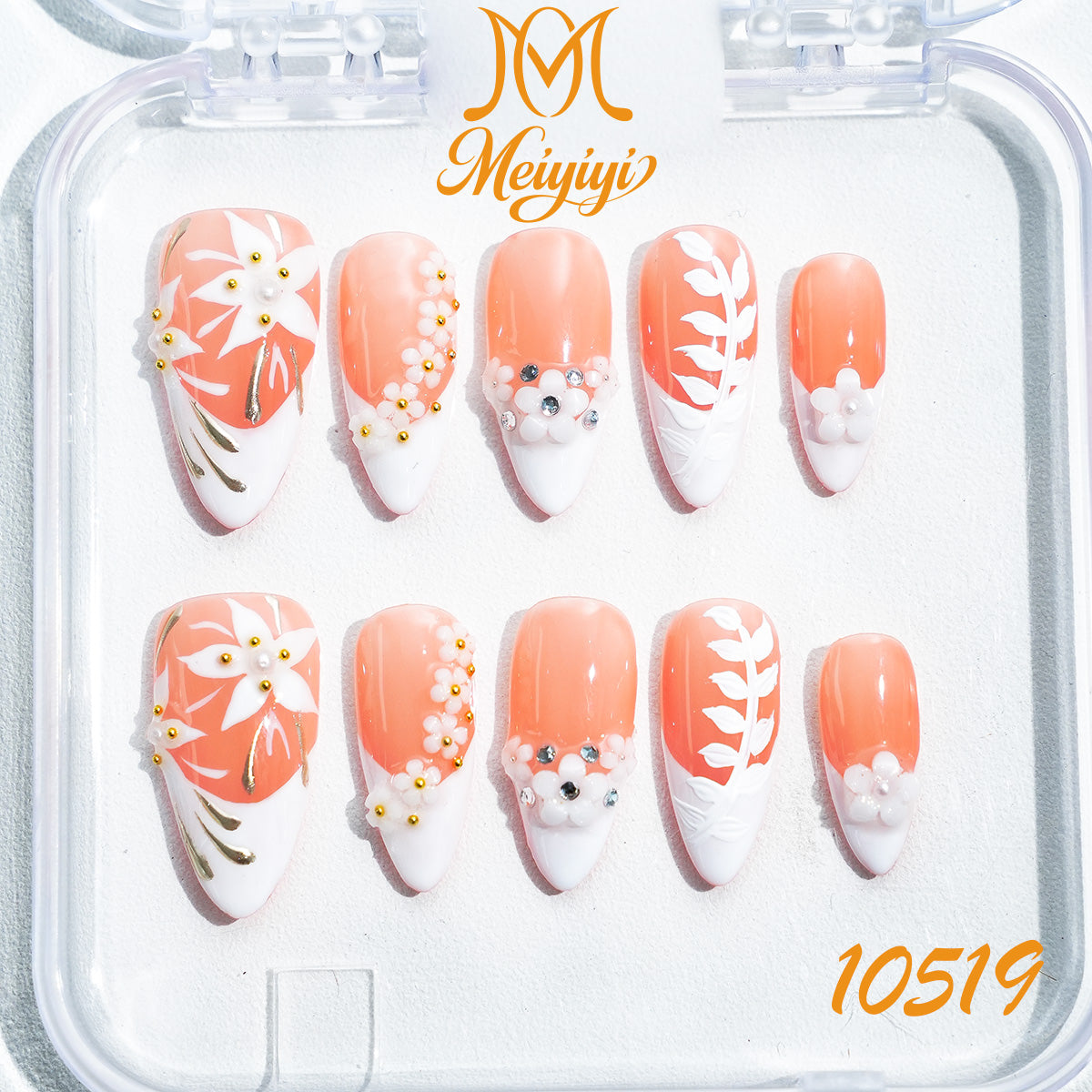 10519-MYY's designer original high-end design customized luxury hand-painted wearable nail art
