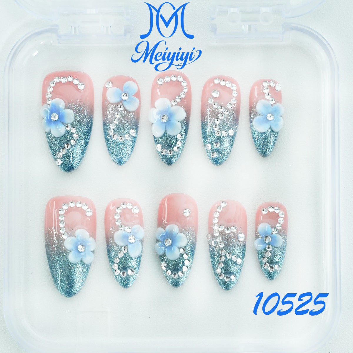 10525-MYY's designer original high-end design customized luxury hand-painted wearable nail art
