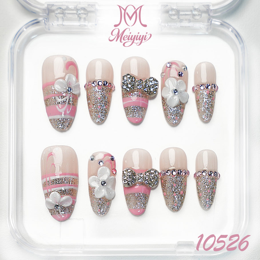 10526-MYY's designer original high-end design customized luxury hand-painted wearable nail art