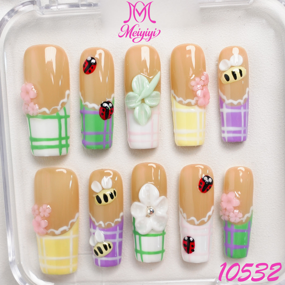 10532-MYY's designer original high-end design customized luxury hand-painted wearable nail art