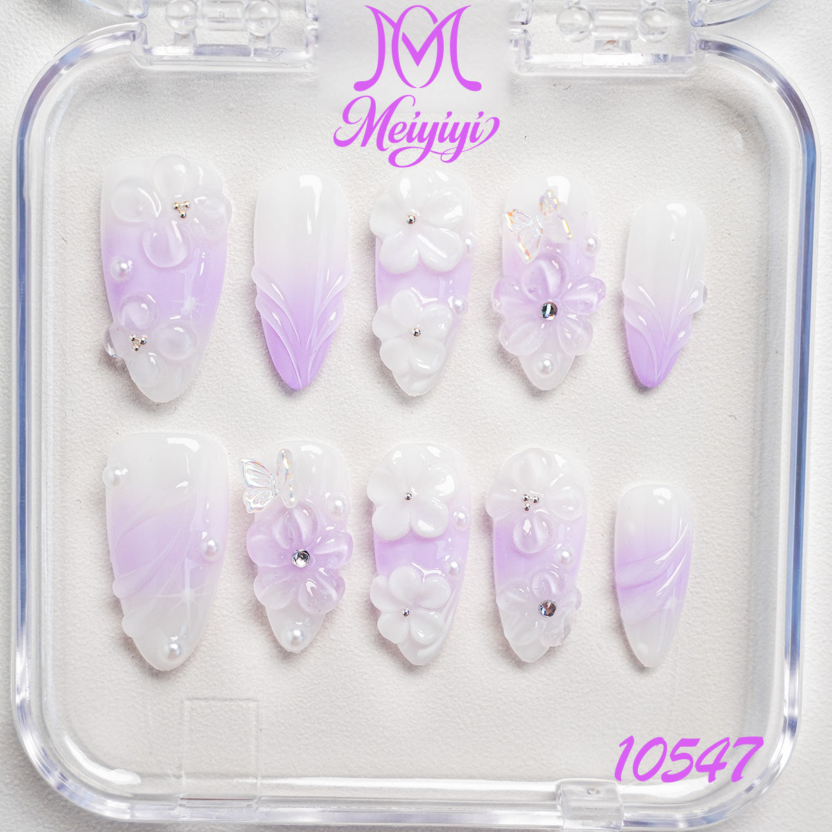 10547-MYY's designer original high-end design customized luxury hand-painted wearable nail art