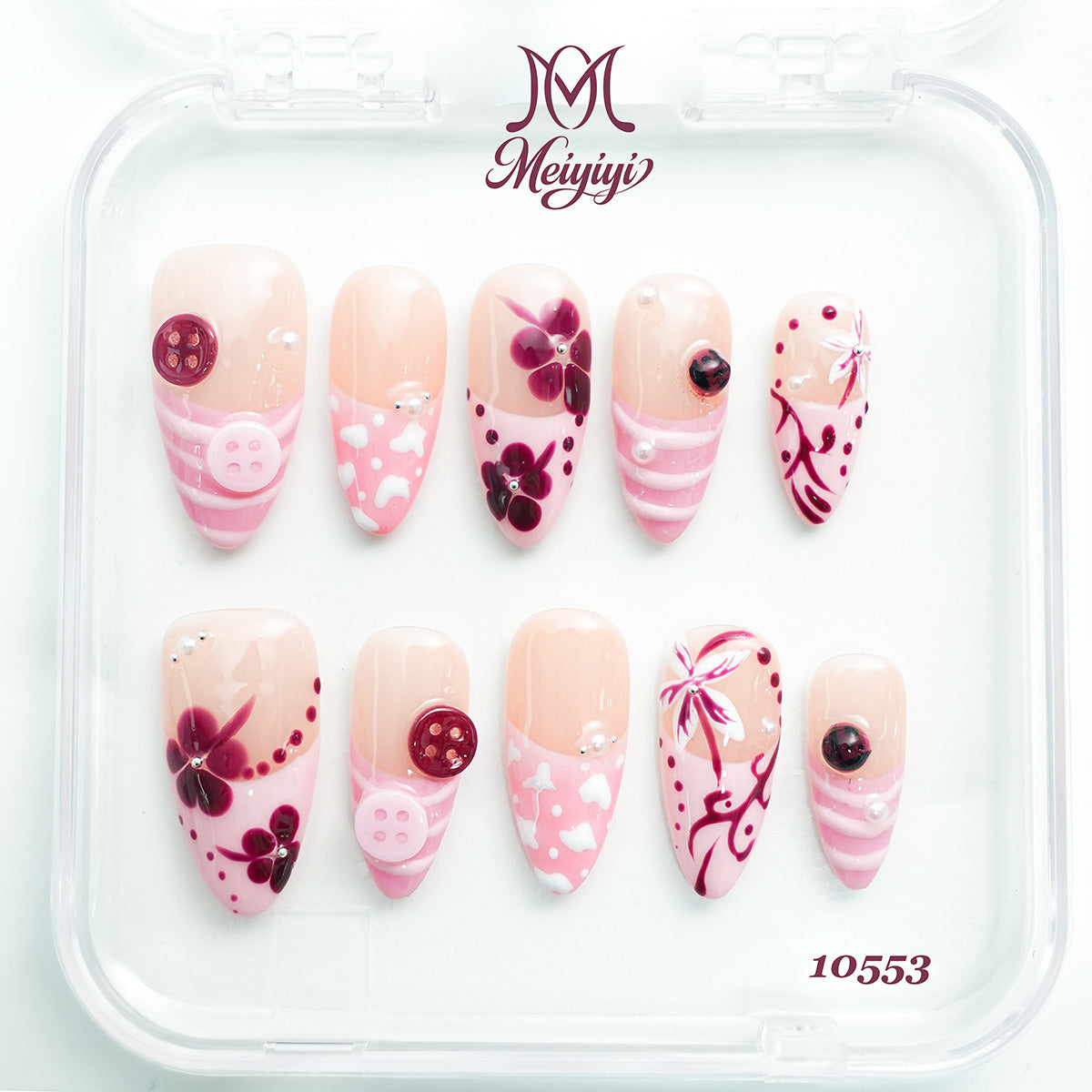 10553-MYY's designer original high-end design customized luxury hand-painted wearable nail art