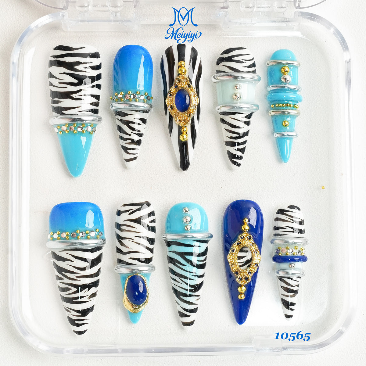 10565-MYY's designer original high-end design customized luxury hand-painted wearable nail art