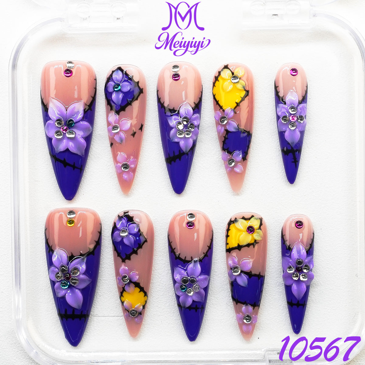 10567-MYY's designer original high-end design customized luxury hand-painted wearable nail art