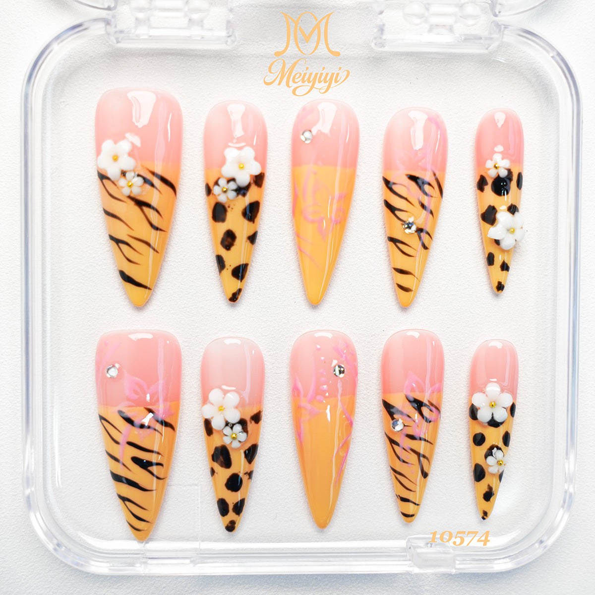 10574-MYY's designer original high-end design customized luxury hand-painted wearable nail art