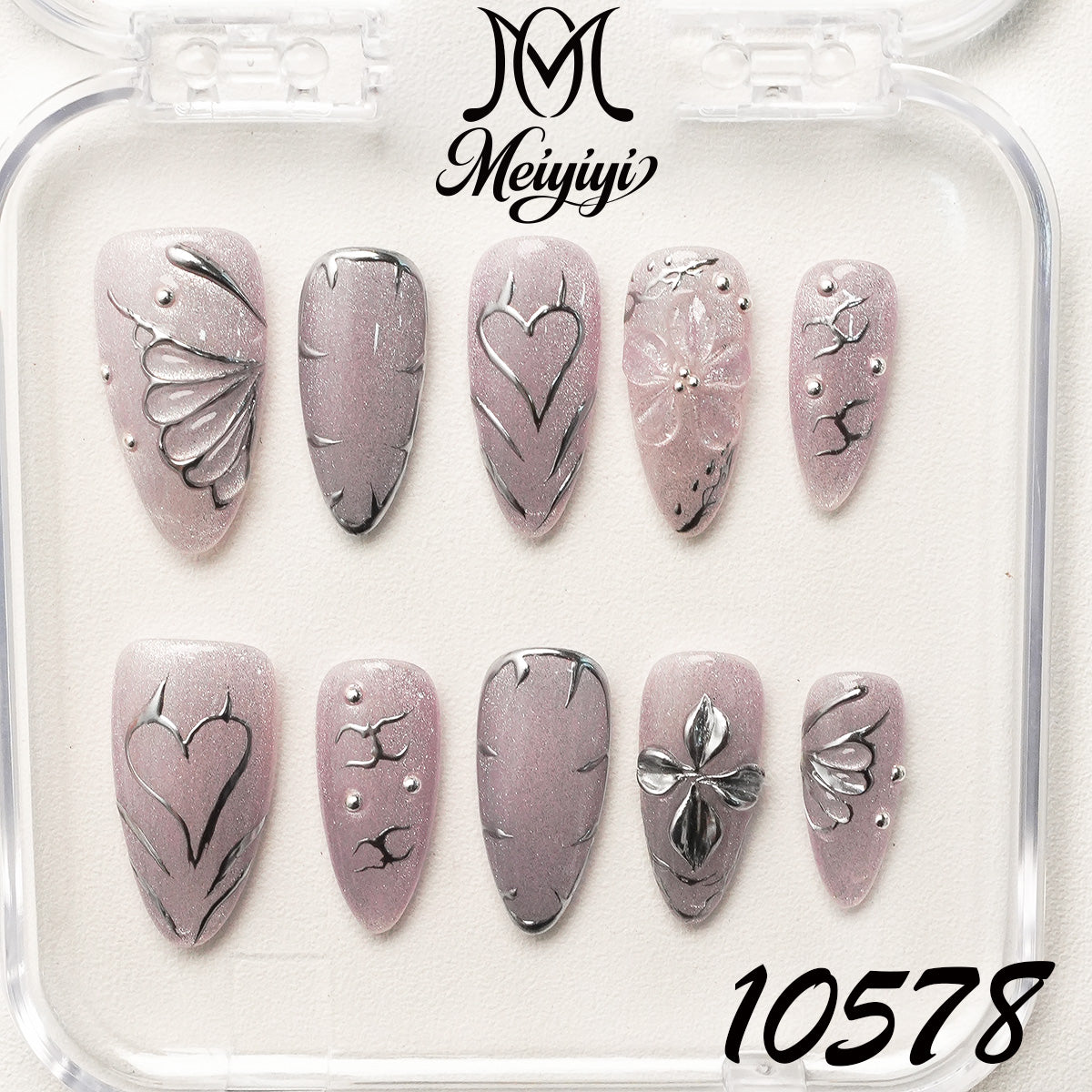 10578-MYY's designer original high-end design customized luxury hand-painted wearable nail art