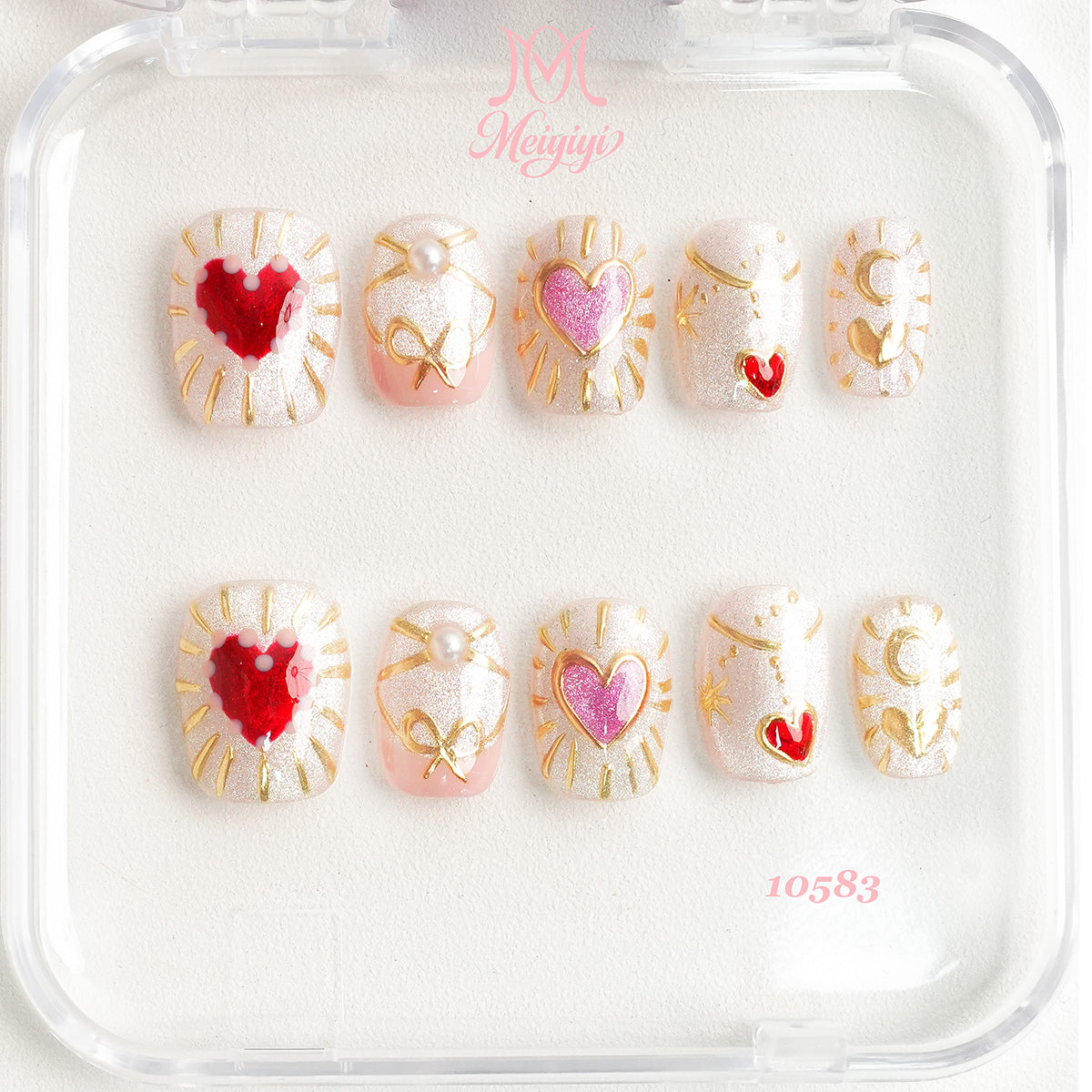 10583-MYY's designer original high-end design customized luxury hand-painted wearable nail art