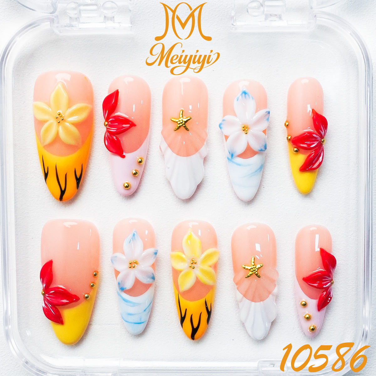 10586-MYY's designer original high-end design customized luxury hand-painted wearable nail art