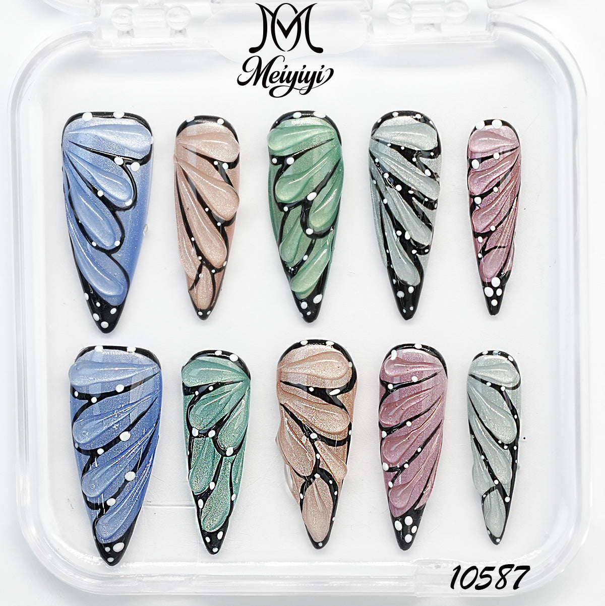 10587-MYY's designer original high-end design customized luxury hand-painted wearable nail art
