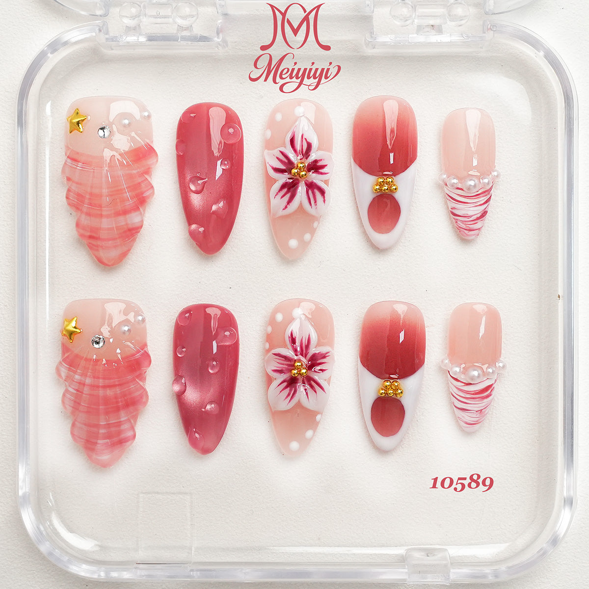 10589-MYY's designer original high-end design customized luxury hand-painted wearable nail art
