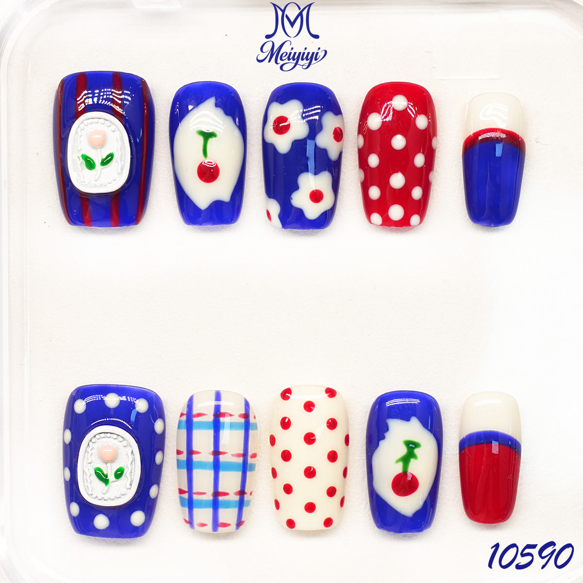 10590-MYY's designer original high-end design customized luxury hand-painted wearable nail art
