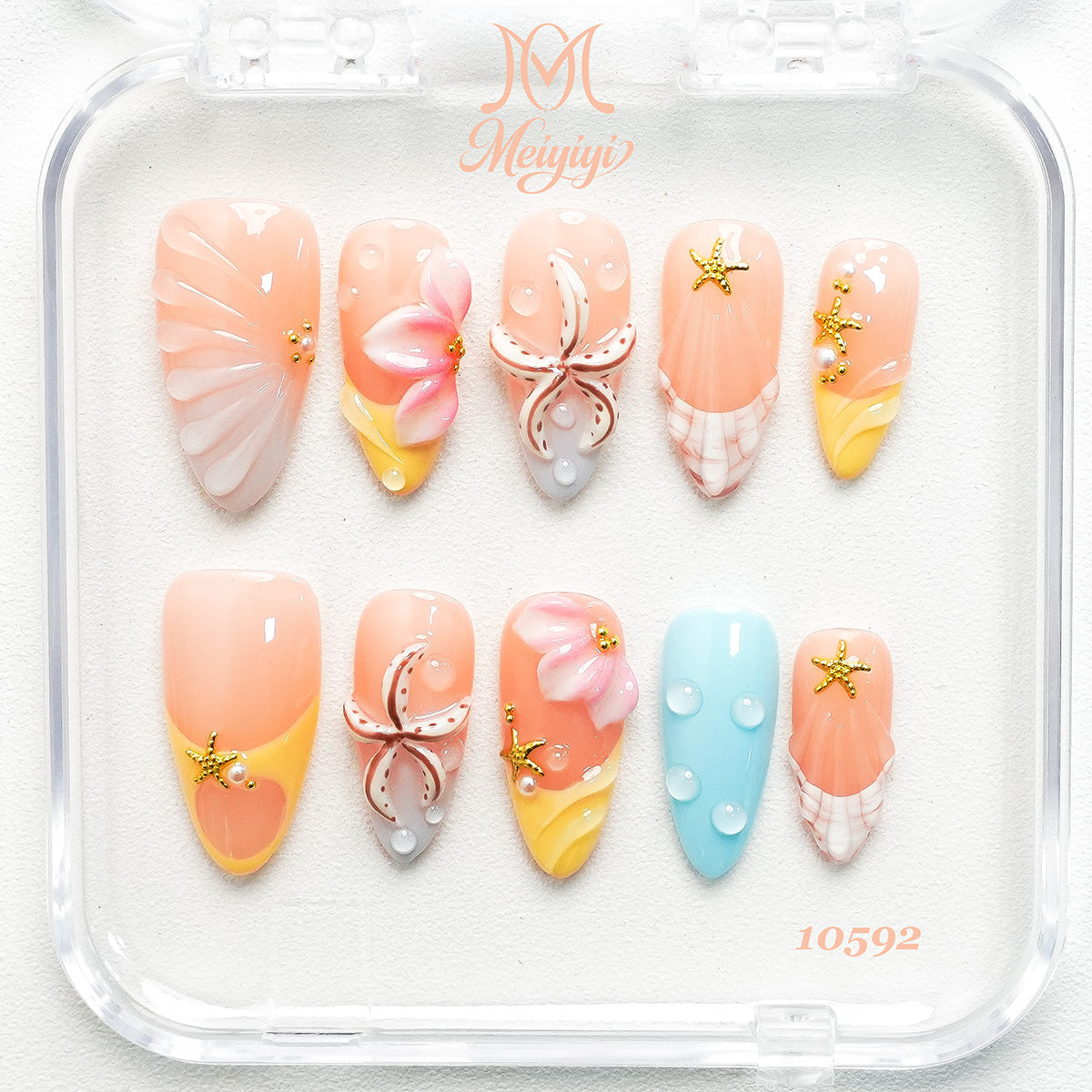 10592-MYY's designer original high-end design customized luxury hand-painted wearable nail art