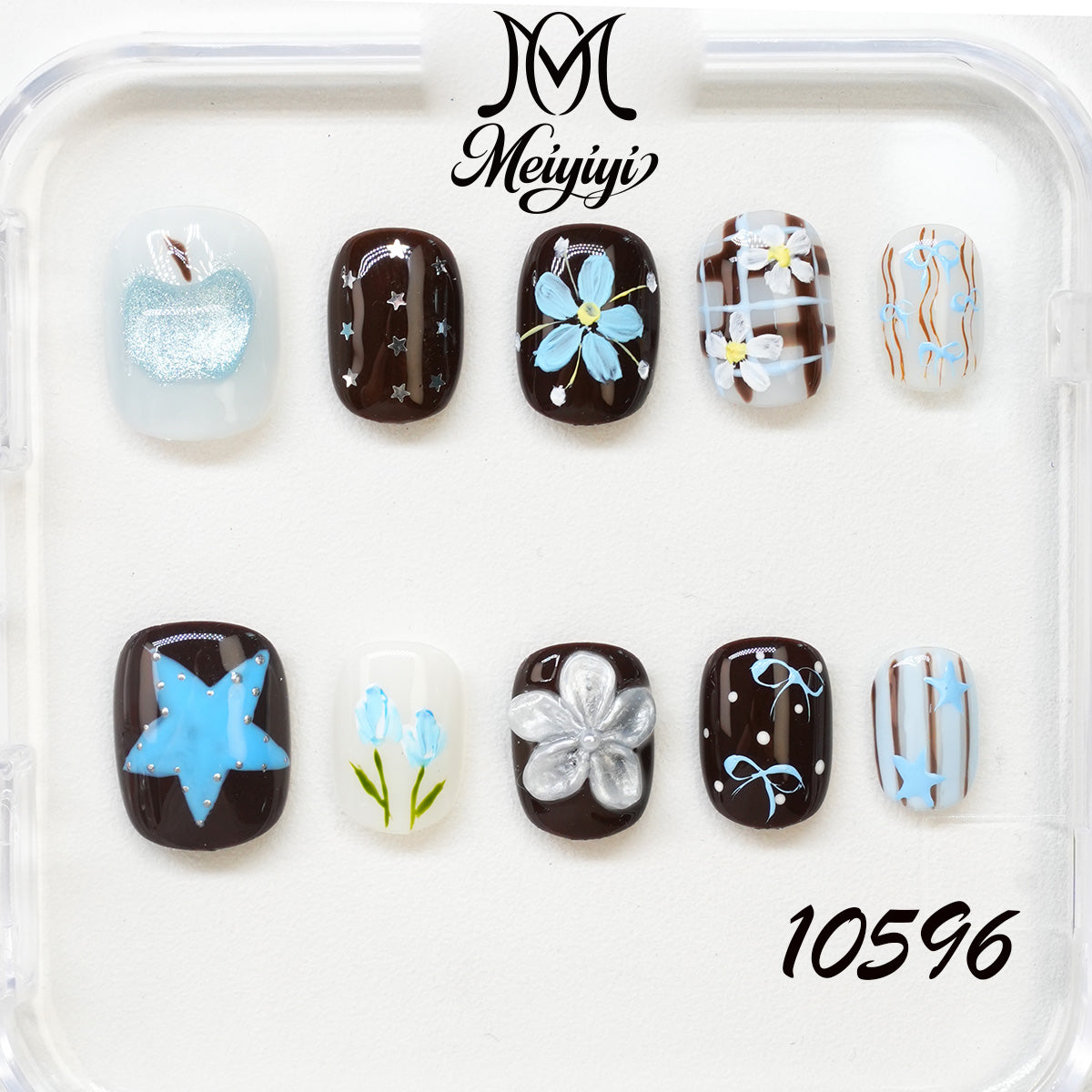 10596-MYY's designer original high-end design customized luxury hand-painted wearable nail art