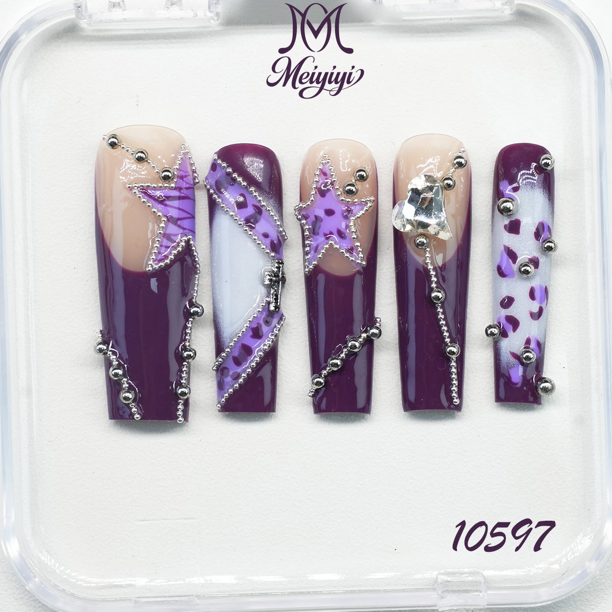 10597-MYY's designer original high-end design customized luxury hand-painted wearable nail art