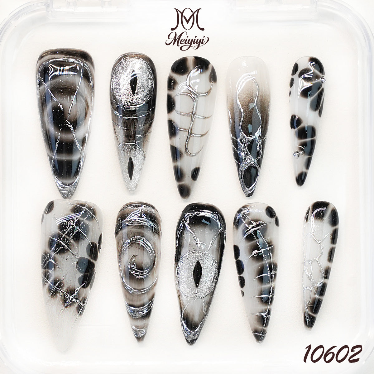 10602-MYY's designer original high-end design customized luxury hand-painted wearable nail art