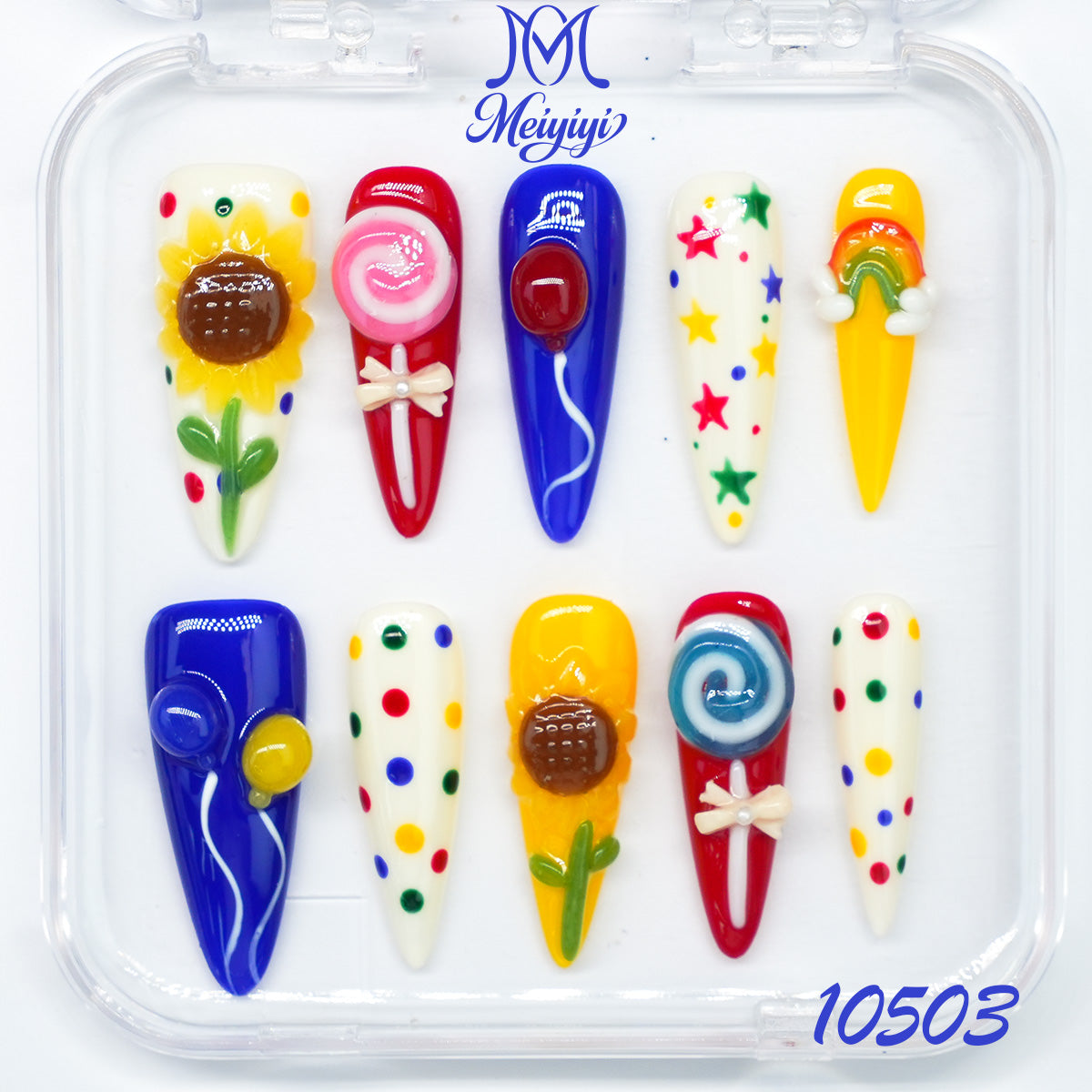 10503-MYY's designer original high-end design customized luxury hand-painted wearable nail art