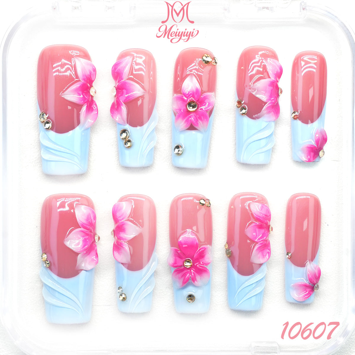 10607-MYY's designer original high-end design customized luxury hand-painted wearable nail art
