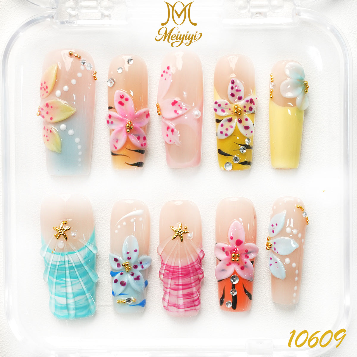 10306-MYY's designer original high-end design customized luxury hand-painted wearable nail art