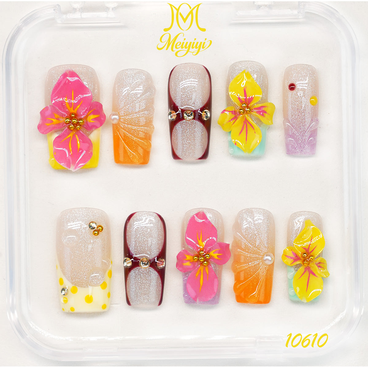 10610-MYY's designer original high-end design customized luxury hand-painted wearable nail art