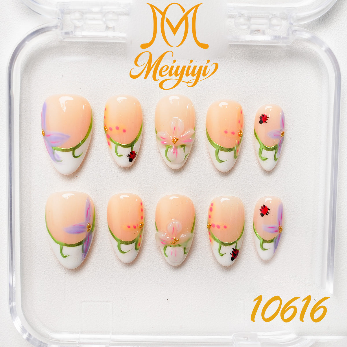 10616-MYY's designer original high-end design customized luxury hand-painted wearable nail art