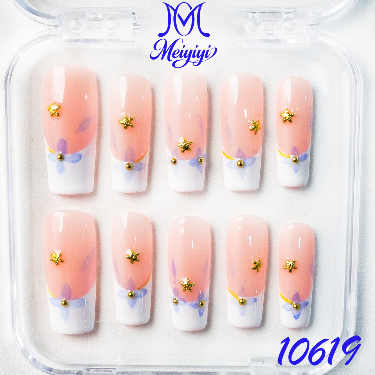 10619-MYY's designer original high-end design customized luxury hand-painted wearable nail art