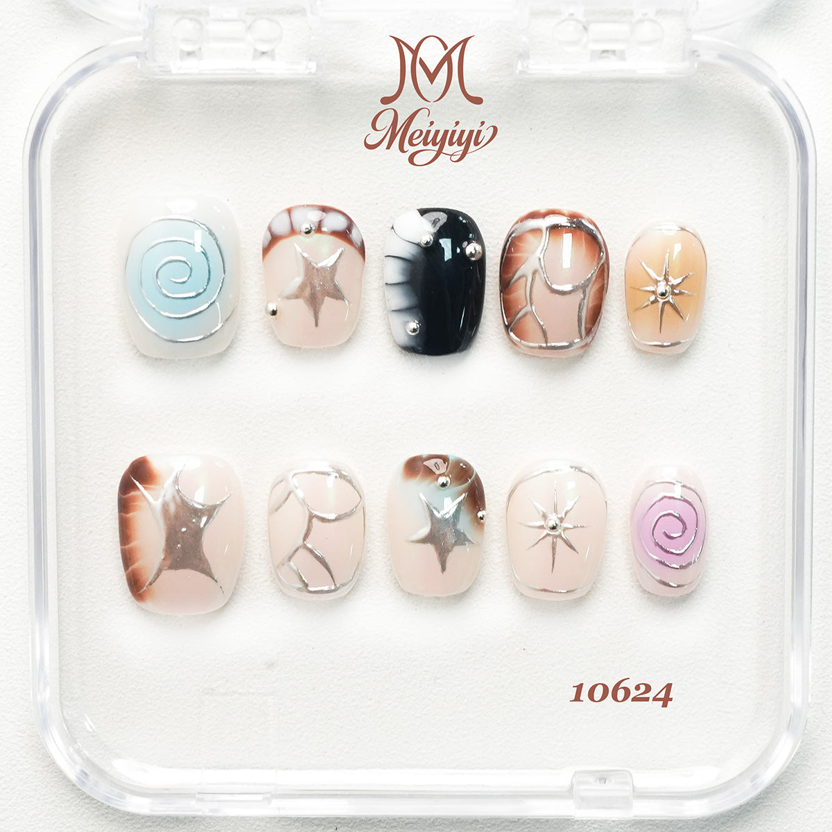 10624-MYY's designer original high-end design customized luxury hand-painted wearable nail art