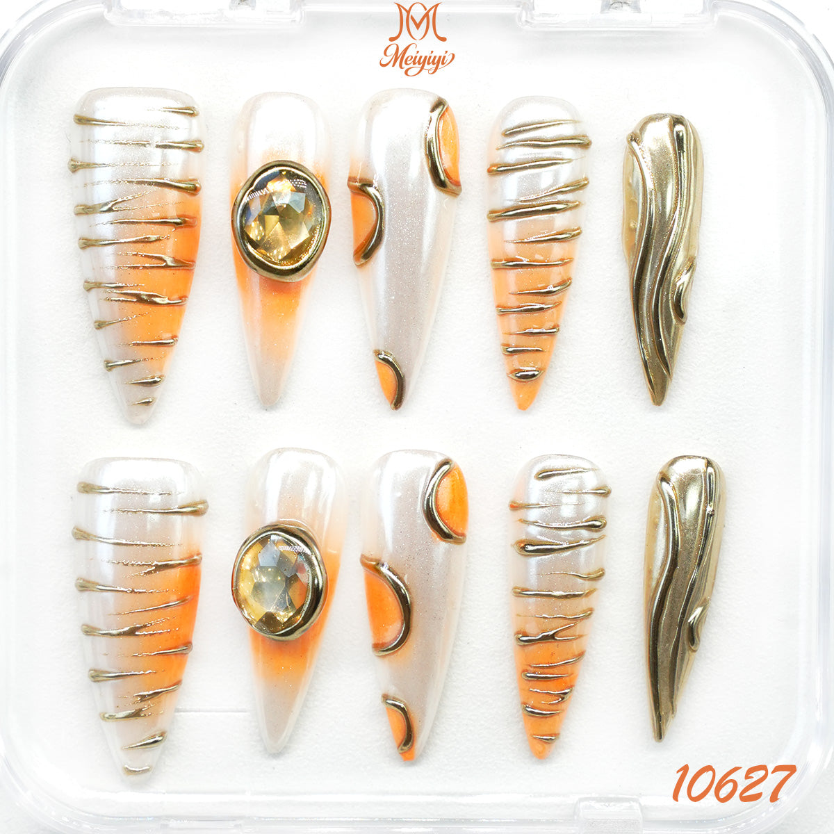 10627-MYY's designer original high-end design customized luxury hand-painted wearable nail art