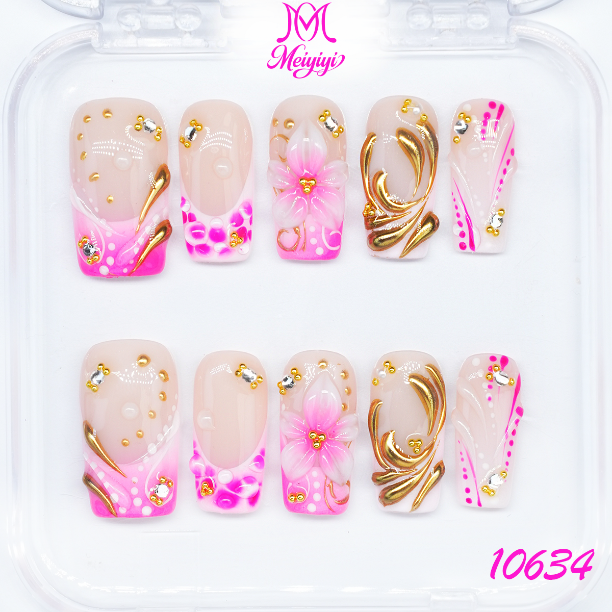 10634-MYY's designer original high-end design customized luxury hand-painted wearable nail art