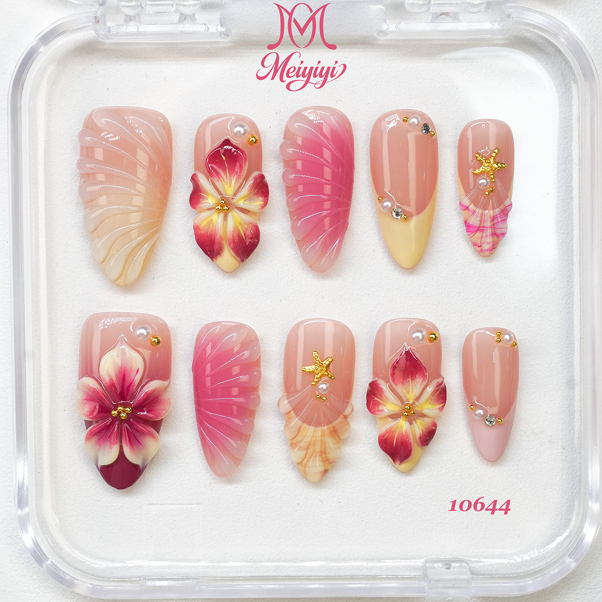 10644-MYY's designer original high-end design customized luxury hand-painted wearable nail art