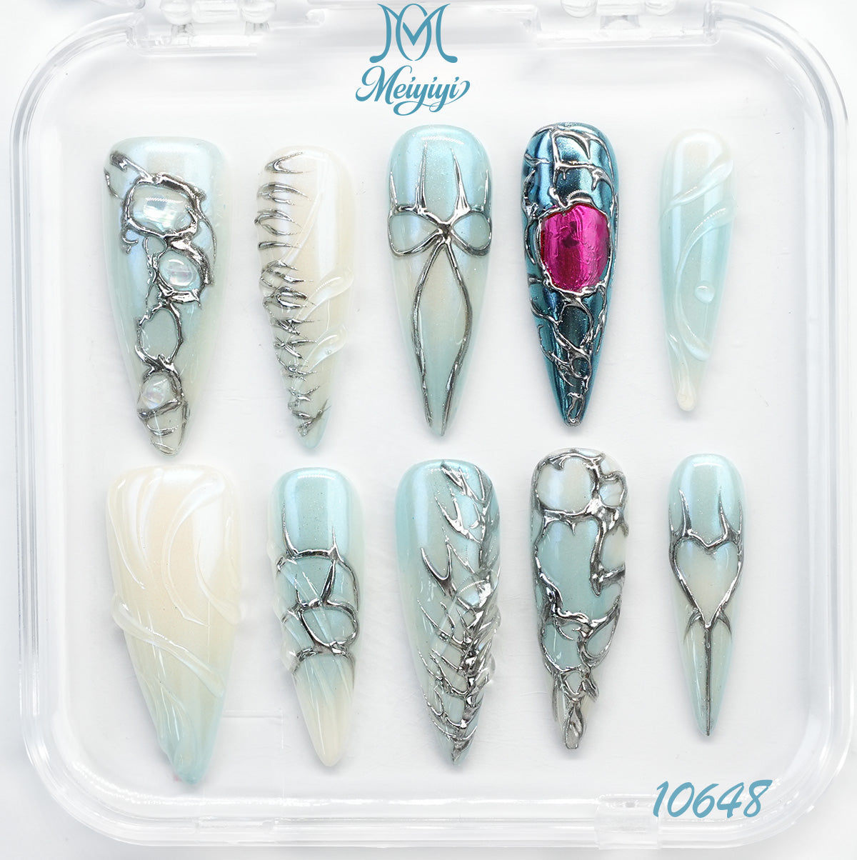 10648-MYY's designer original high-end design customized luxury hand-painted wearable nail art