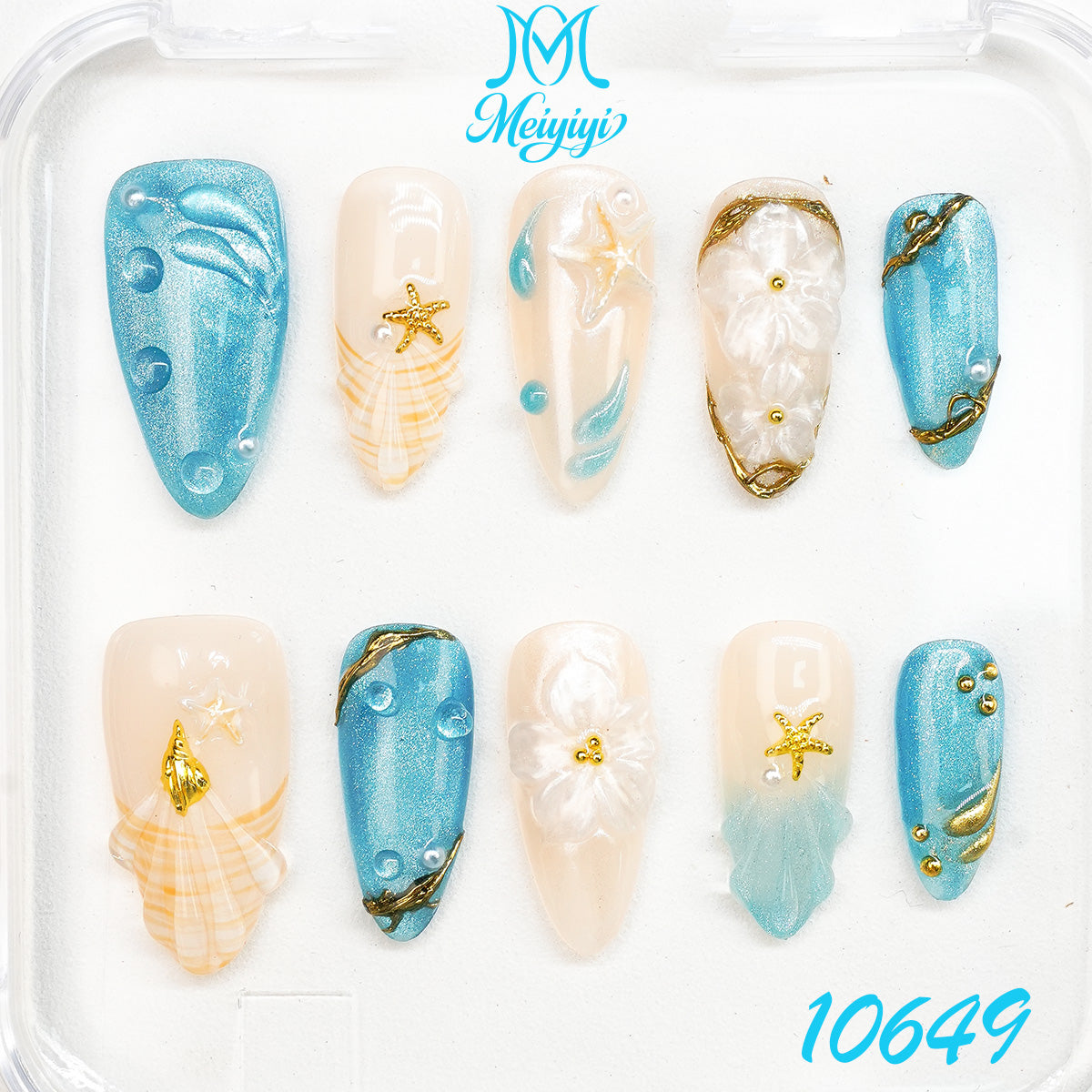 10649-MYY's designer original high-end design customized luxury hand-painted wearable nail art