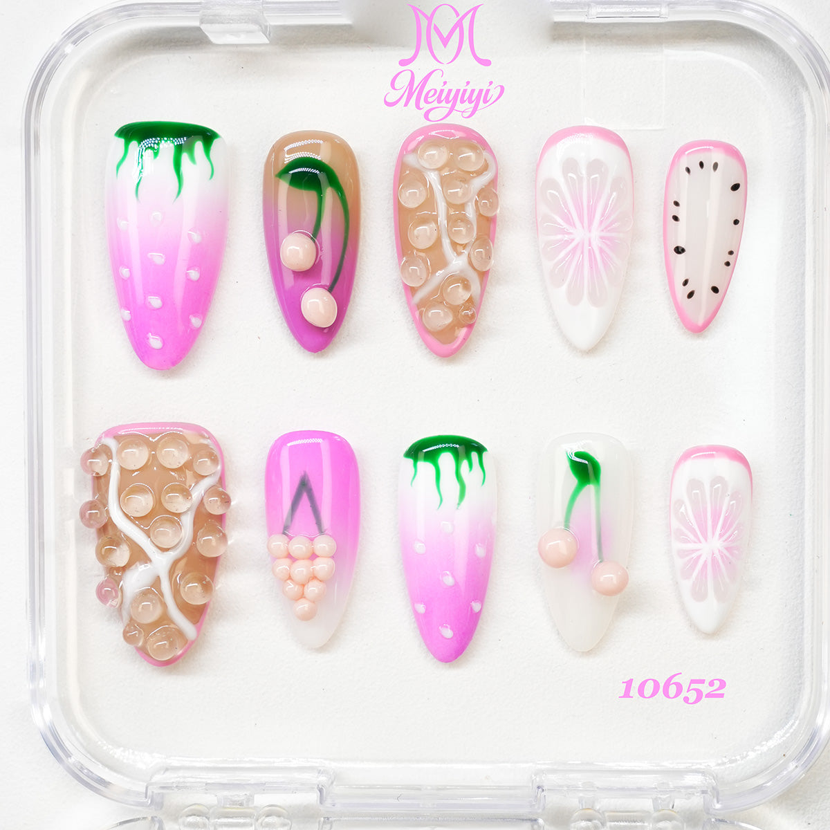 10652-MYY's designer original high-end design customized luxury hand-painted wearable nail art