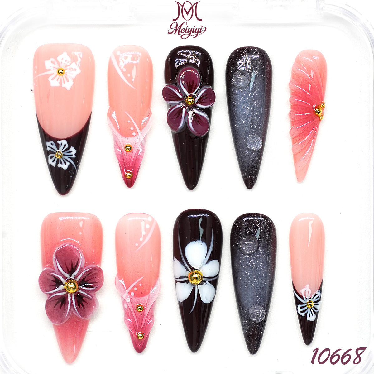 10668-MYY's designer original high-end design customized luxury hand-painted wearable nail art