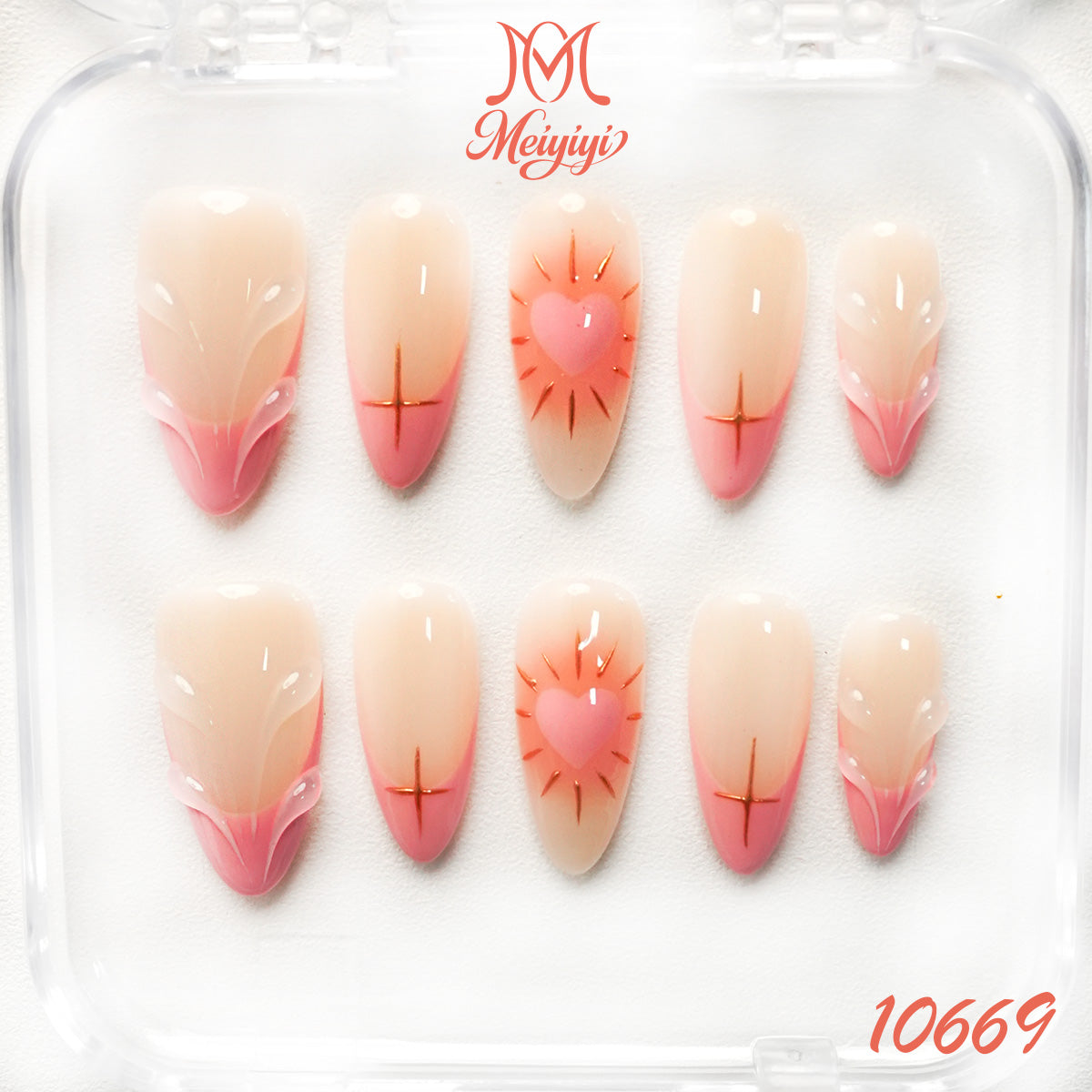 10669-MYY's designer original high-end design customized luxury hand-painted wearable nail art
