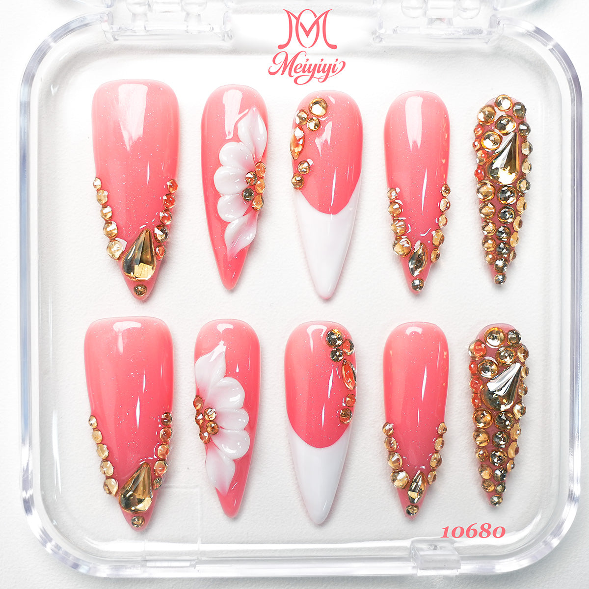 10680-MYY's designer original high-end design customized luxury hand-painted wearable nail art