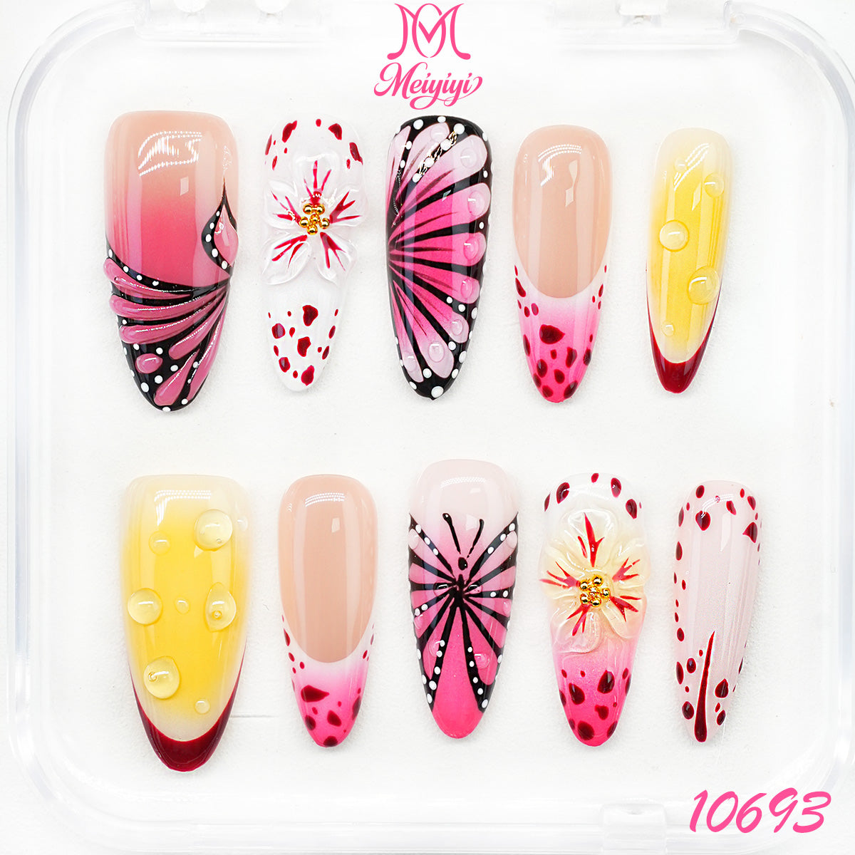 10693-MYY's designer original high-end design customized luxury hand-painted wearable nail art