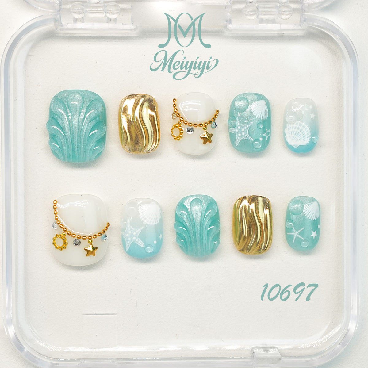 10697-MYY's designer original high-end design customized luxury hand-painted wearable nail art