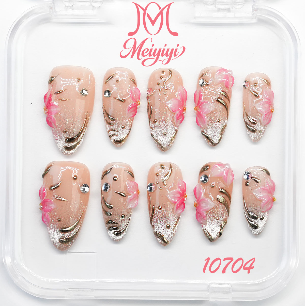 10704-MYY's designer original high-end design customized luxury hand-painted wearable nail art