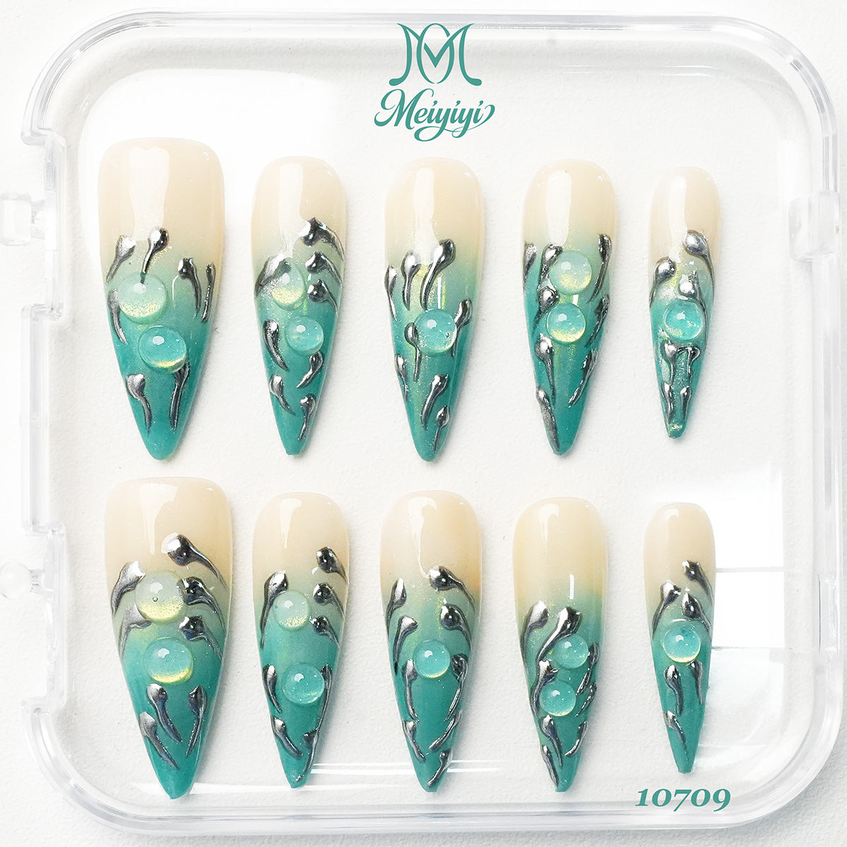 10709-MYY's designer original high-end design customized luxury hand-painted wearable nail art