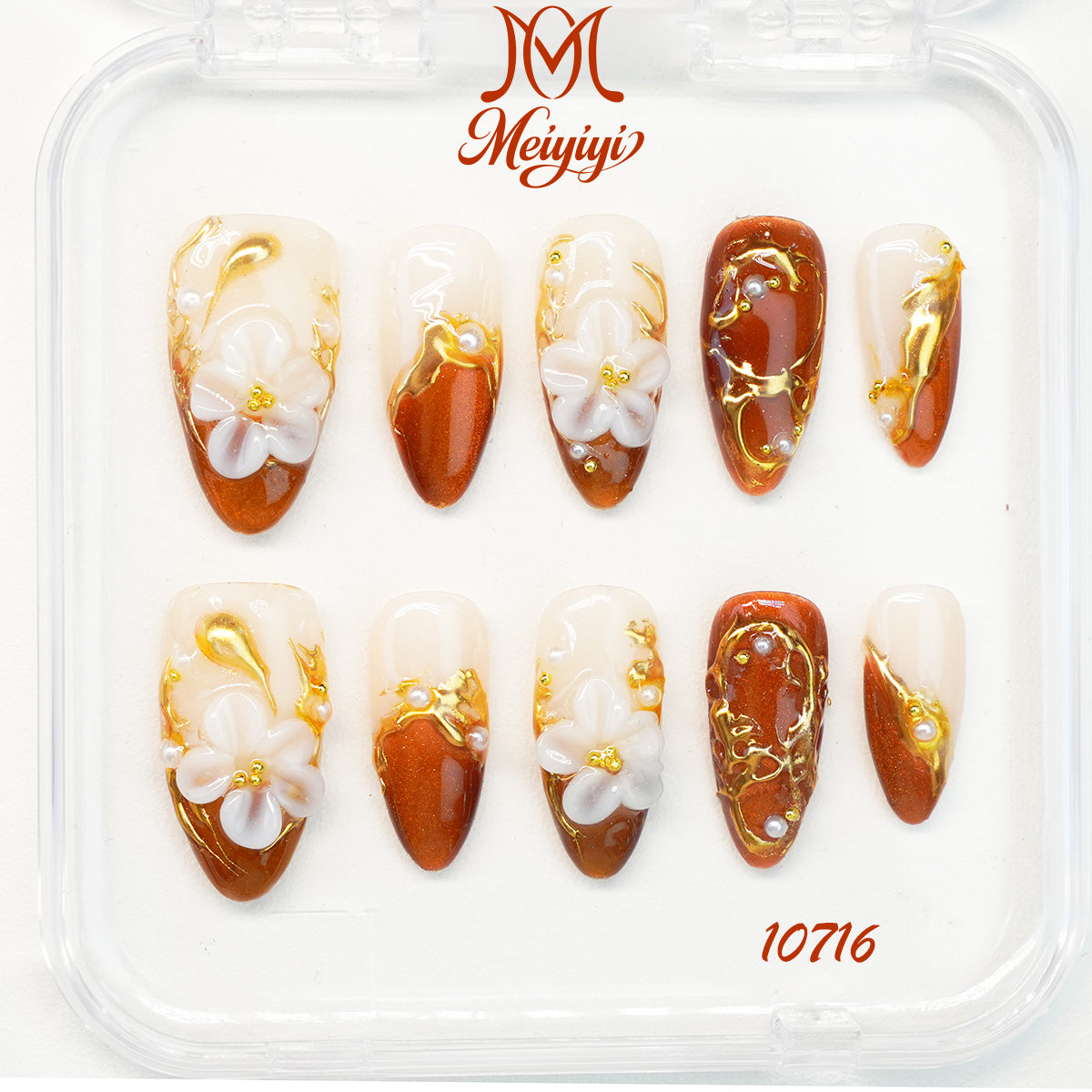 10716-MYY's designer original high-end design customized luxury hand-painted wearable nail art