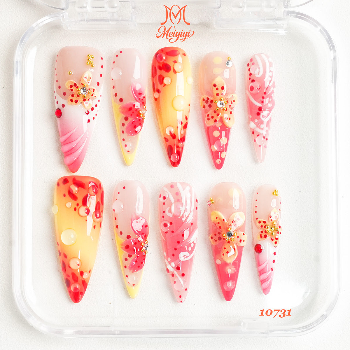 10731-MYY's designer original high-end design customized luxury hand-painted wearable nail art
