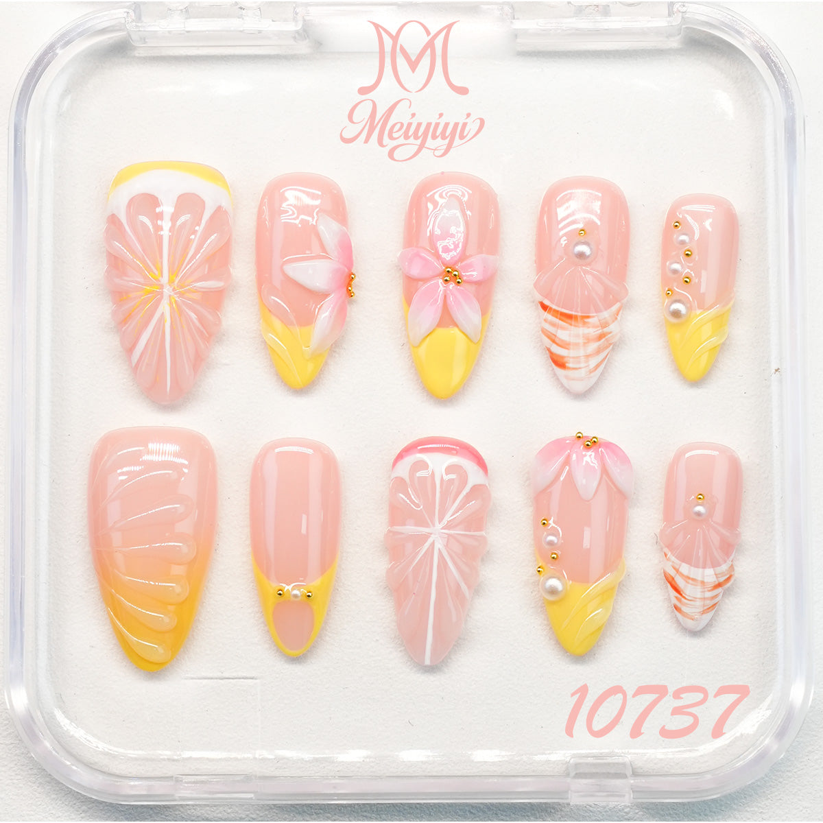 10737-MYY's designer original high-end design customized luxury hand-painted wearable nail art