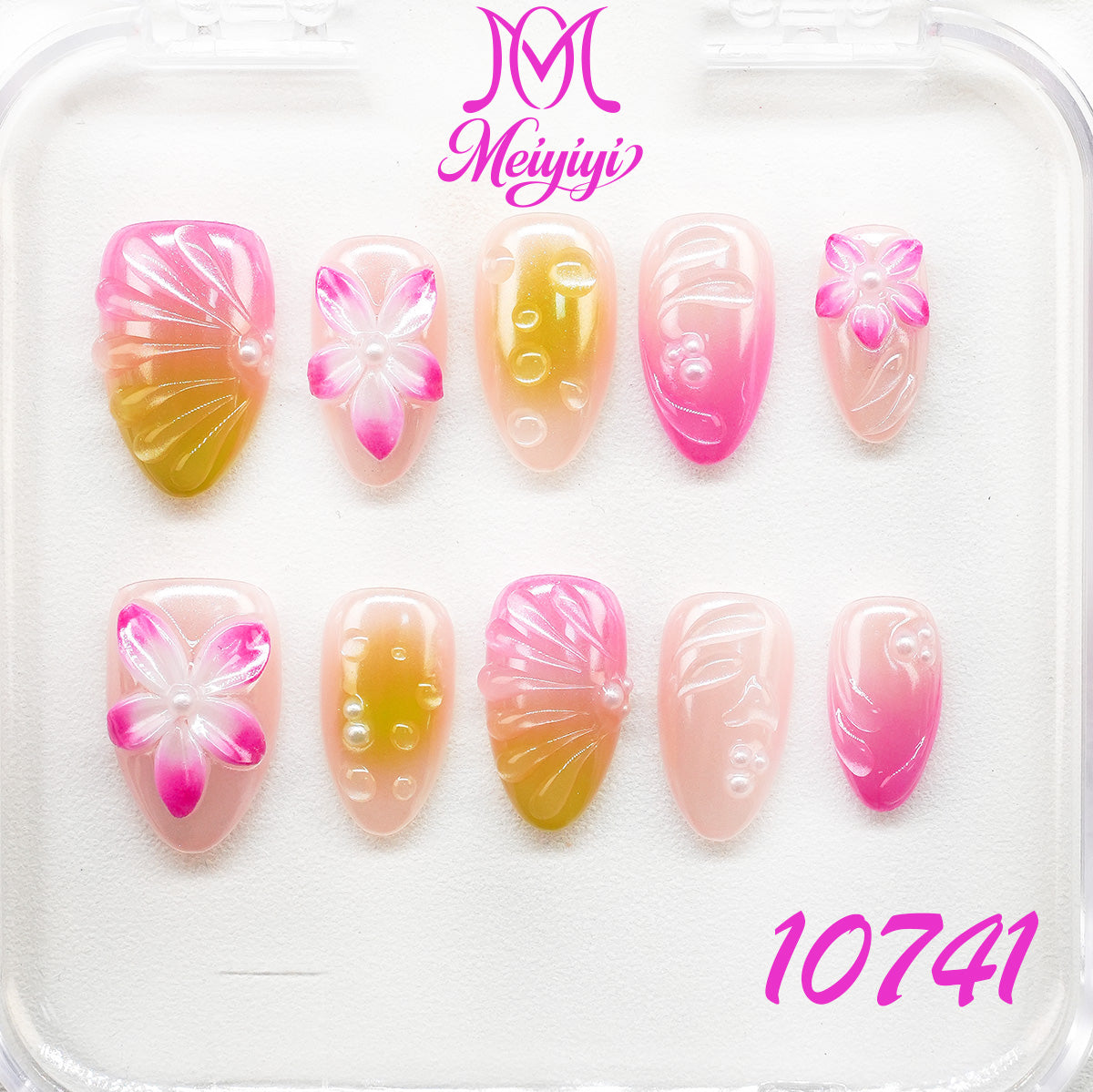 10741-MYY's designer original high-end design customized luxury hand-painted wearable nail art